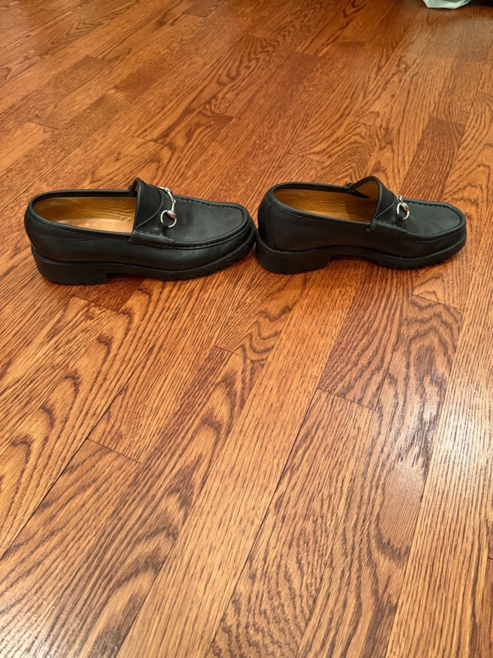 Gucci Black Leather Women's Horsebit Loafers - Picture 3 of 4